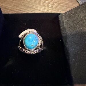 Artisan Thailand Sterling Turquoise Ring Southwestern Size8